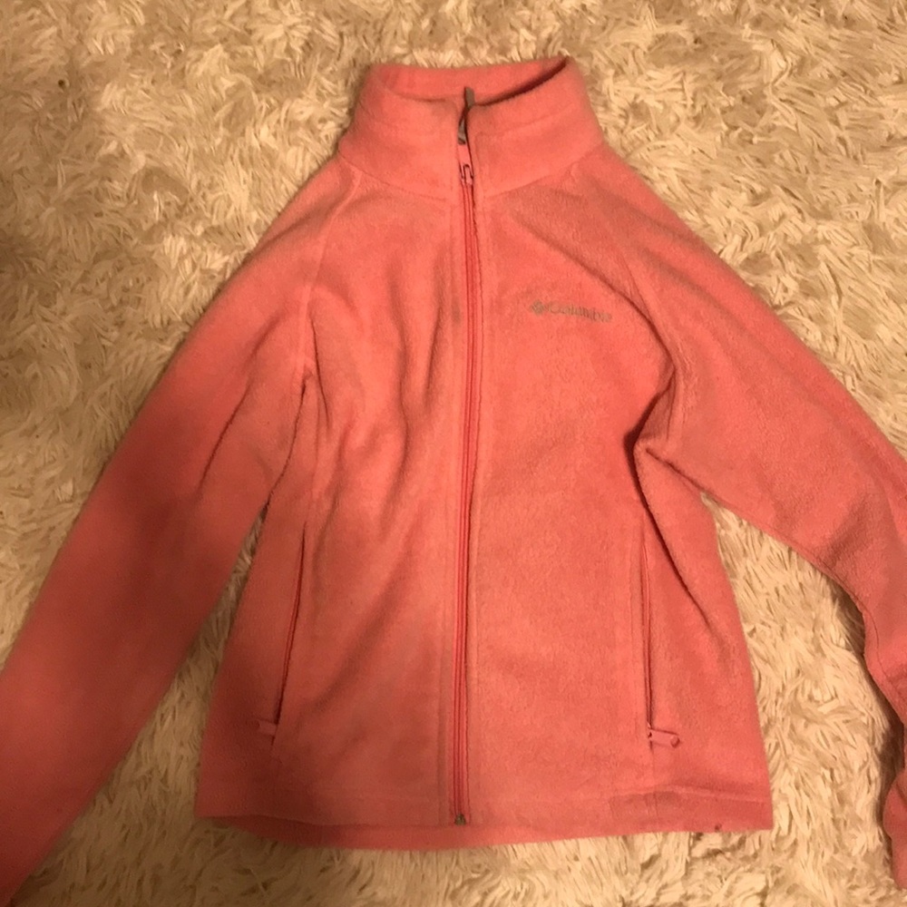 Pink comlumbia zip up jacket